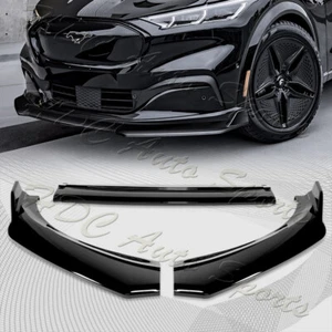 For 2021-2025 Ford Mustang Mach-E GT-Style Painted BLK Front Bumper Spoiler Lip - Picture 1 of 6