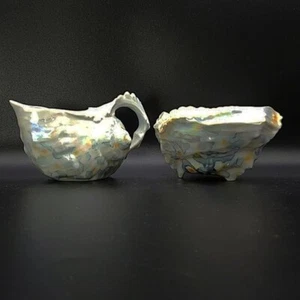 Royal Bayreuth Fine Porcelain Nautilus Creamer/Sugar Shell Antique c. 1905-12 - Picture 1 of 12