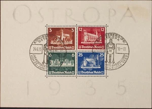 Alemania. Hoja Bloque. º USADOYvert 3. 1935. Hoja bloque. Matasello KONIGSBERG - Imagen 1 de 1