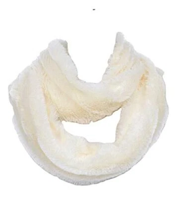 BUFANDA DE INVIERNO de piel sintética retorcida o infinita calentador de cuello difuso de felpa para mujer Foto 1 de 4