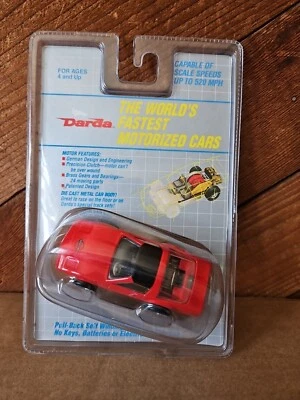 1996 Darda Pull-Back Self Winding Diecast Red Corvette Car MOC NEW NOS G4 - Image 1 of 4