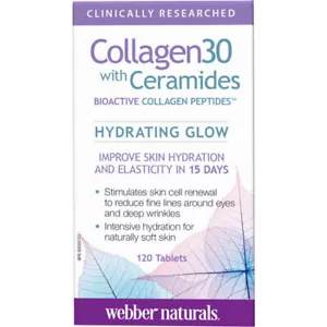 Webber Naturals Collagen30 Ceramides Bioactive Collagen Peptides (120 Tablets) - Picture 1 of 6