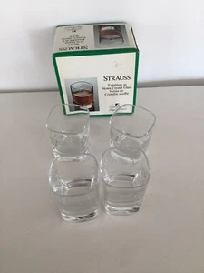 Luigi Bormioli Strauss 2 oz Liquor Glasses Clear, Set of 4 Blown Crystal NIB - Picture 1 of 5