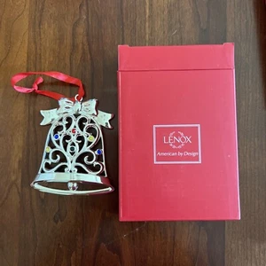 Lenox Sparkle And Scroll Multi-Crystal Bell Silverplate Ornament 851325 - Bild 1 von 2