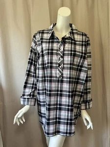 NWOT New Talbots Wrinkle Resistant Plaid Shirt Top 20W/1X - Picture 1 of 6