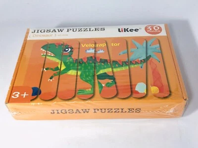 NIB LiKee 32 Piece Dinosaur Wooden Jigsaw Puzzle 36 Months - Image 1 of 2