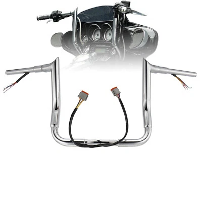12" Prewired 1.5" Fat Meathook Handlebar for Harley Street Electra Glide '96-'06 - Изображение 1 из 4