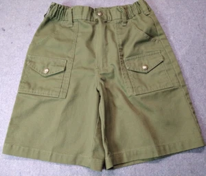 Vintage Boy Scouts of America Shorts Boys Size 24 Green Utility Expand Waistband - Picture 1 of 9