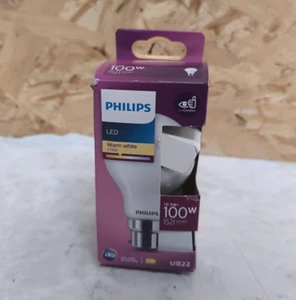 Philips LED A60 Bulb B22 10.5W = 100W, Warm White 2700K, Frosted, Non-Dimmable - Picture 1 of 9