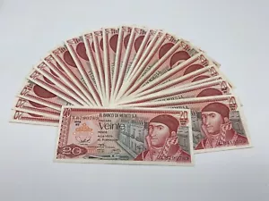 LOT OF (25) NOTE $20 PESOS MEXICO BANKNOTE SERIE MIX 1976 CIRCULATED - Picture 1 of 4