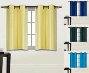 1 Set Grommets Window Curtain Silky Panel Insulated Blackout 30"x36" (D24) - Picture 1 of 54