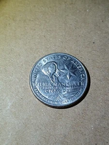 2022P AWQ Wilma Mankiller Quarter - U.S. Mint Error Coin In Cod We Trust - Picture 1 of 3