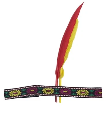 Adult Native American Squaw Feather Headband Fancy Dress Indian Chief Pocohontas - Image 1 of 4