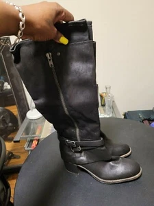 black knee high leather boots - Picture 1 of 4