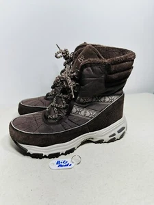 Skechers Womens Size 7 Brown D’Lites Faux Fur Leather Snow Winter Boots 48815 - Picture 1 of 6