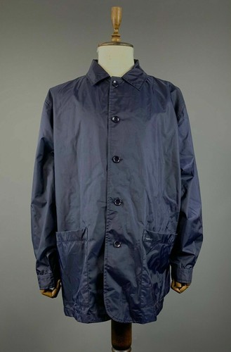 Trench da uomo Valentino jeans blu colletto bottoni in nylon taglia 52