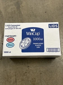 WINCUP TRANSLUZENTE KUNSTSTOFFDECKEL 32-44OZ 1000ct 10 PKG 100 L32S VERSIEGELT NEU! - Bild 1 von 4