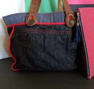 GAP JEANS 1969 Tote Bag REVERSABLE DENIM CORDUROY Old Navy Pouch Y2K VTG lot - Picture 1 of 12