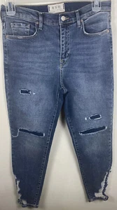 Free People We The Free High Waist Mom Jeans skinny Distressedd Size 30” X 27” - Picture 1 of 12