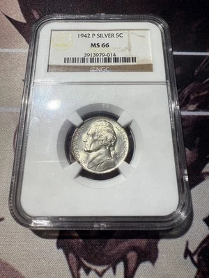 1942 P MS66 Jefferson Nickle NGC RARE DATE!! - Image 1 of 2