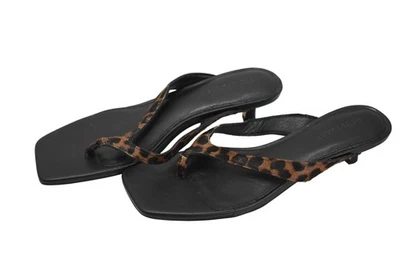 Sanctuary 凉鞋女式 7 码黑色棕色宽松豹纹中跟鞋 — 第 1/4 张图片