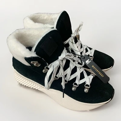 ¡NUEVO! Sorel Mujer Out N About III Conquest Impermeable Negro, Sal Marina Talla 10 Foto 1 de 4