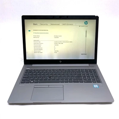 HP zBook 15u G6 15" Intel i7-8550U 1.80GHz Radeon Pro 3100 16GB DDR4 No SSD Fair - Image 1 of 4