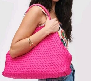 Ithaca Woven Neoprene Tote & Pouch Urban Expressions Magenta Vegan  NWT$120 - Picture 1 of 11