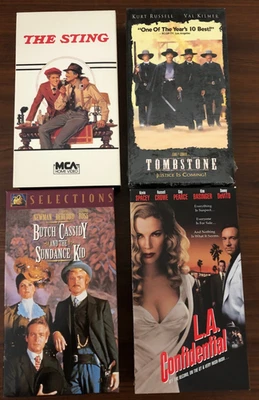 SALE! Lot of 4 VHS THE STING, TOMBSTONE, BUTCH CASSIDY SUNDANCE, LA CONFIDENTIAL - Imagem 1 de 2