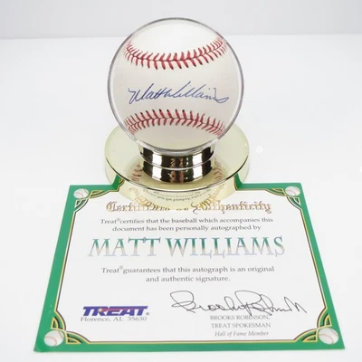 Matt Williams Giants Vintage Años 90 Firmado Autografiado Béisbol Treat Deportes Certificado de Autenticidad Foto 1 de 4