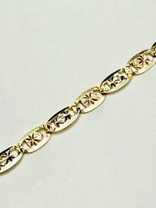 14k Two Tone Valentino Star ~ 3.8 mm ~24inches ~ 10.15 Grams Necklace. - Picture 1 of 6