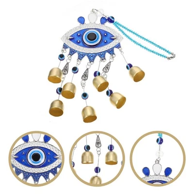 Home Wind Chime Blue Evil Hanging Ornament Metal Wind Chime Decor - Image 1 of 4