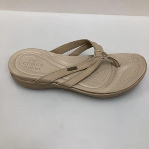 Crocs Schuhe Damen Größe 8 Capri Basic Riemchen-Flip-Flops Komfort 205797-27O - Bild 1 von 10