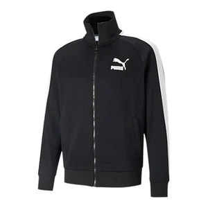 Puma Iconic T7 tRACK Felpa Zip Intera Uomo Ragazzo Nera - Foto 1 di 9