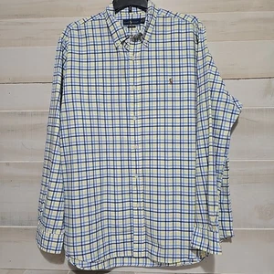 Ralph Lauren Gr. XXL Classic Fit Oxford Hemd gelb/marine kariert gestreift  - Bild 1 von 7
