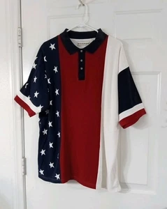 Seventh Avenue Vintage Patriotic Pique Cotton Men's XL Polo Shirt - Picture 1 of 6
