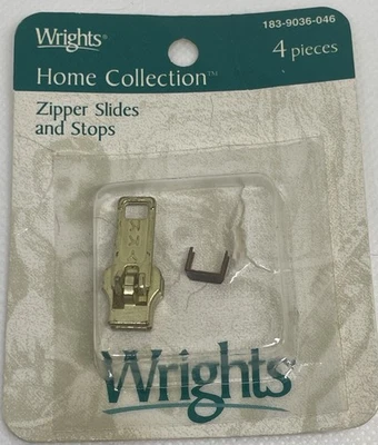 Wrights YKK Brass Zipper Slide Vintage Gold Color - Image 1 of 4