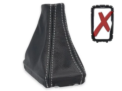 PARA VOLVO S90 II automatico FUNDA PALANCA DE CAMBIO CUERO NEGRO COSTURA BLANCO - Imagen 1 de 4