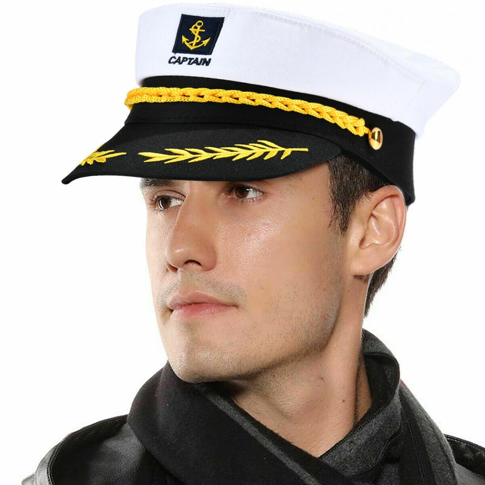 Adult Kids Sailor Ship Boat Captain Hat Navy Marins Admiral Cap Cosplay for Men - Image 1 of 4