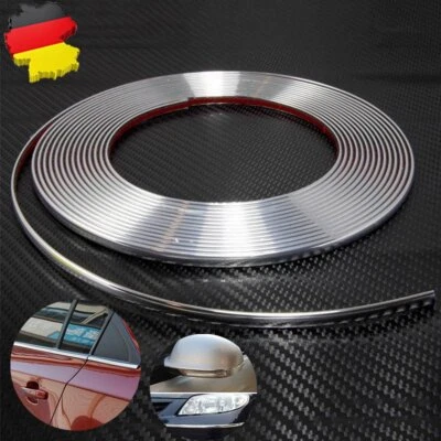 DE Chrom Zierleiste 15 M Rolle Chrom Kantenschutz Selbstklebend Auto Chromleiste - Bild 1 von 4