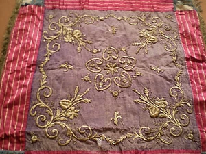 SELTENE einzigartige Tischdecke aus dem Osmanischen Reich Handstickerei Gold Lametage Faden - Bild 1 von 12