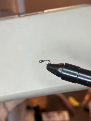 12x Moscas Midge, Zebra Midge, Gancho Ninfa, Cuentas de Tungsteno Foto 1 de 3