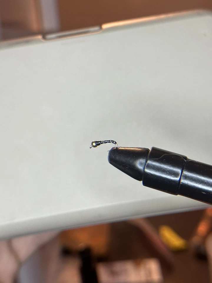 12x Midge Flies, Zebra Midge, Nymph Hook, Tungsten Bead - Image 1 of 3