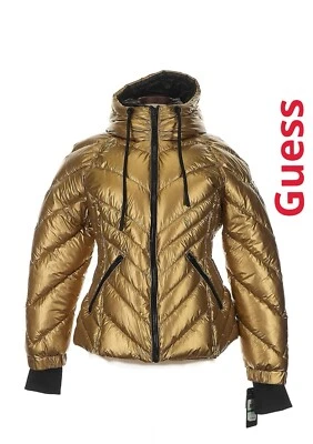 Chaqueta acolchada dorada para mujer GUESS. Talla L. Venta al por menor $250 ¡Nuevo! Foto 1 de 4
