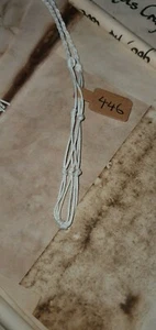 handmade white thread cord macrame knot pouch crystal car mirror hanger #446 - Picture 1 of 6