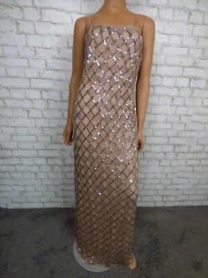 $298 Vestido Anthropologie Let Me Be Malva Cuadros Brillo Cuentas Lentejuelas S NUEVO A481 Foto 1 de 4