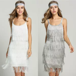 Nuevo Vestido de Fiesta de Cóctel Borla Dima con Flecos Aletas Años 1920 Gran Gatsby - Imagen 1 de 19