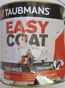 Taubmans Easy Coat Interior Walls Flat Anti-Bacterial White 4L - Picture 1 of 4