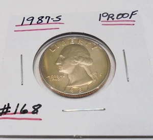 NICE 1987 s Proof Washington Quarter Deep Cameo # 168 - Bild 1 von 5