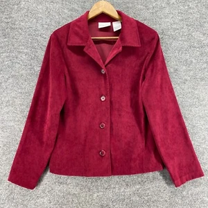 Jaclyn Smith Jacket Women M Medium Red Button Up Collared Long Sleeve Classic - Picture 1 of 8